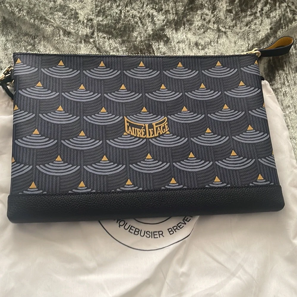 AUTHENTIC FAURE LE PAGE POCHETTE ZIP 29 in large scale Navy